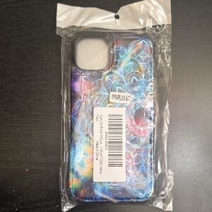 IPhone14 Plus Colorful Galaxy Pattern Wallet Phone Case
